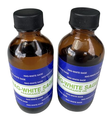 Premium Fragrance Oil 2 Bottles Nag-Musk or Nag-White Sage, 2 Ounces Each in a Glass Bottle GenericBuy Supplements Australia