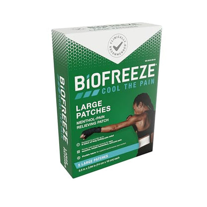 Biofreeze Menthol Pain Relieving Patches (5 Patches Per Box) Up To 8 Hours Of Pain Relief From Sore Muscles, Arthritis, Backaches, Spains, Bruises, Strains And Joint Pain (Package May Vary) BiofreezeBuy Supplements Australia