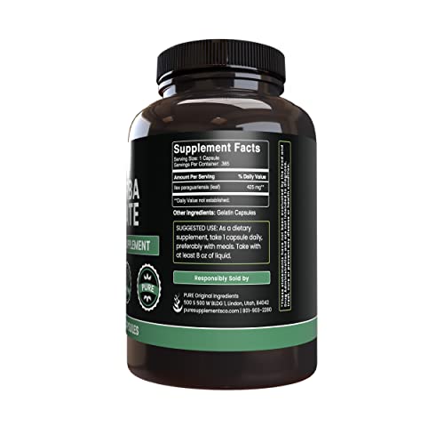 PURE ORIGINAL INGREDIENTS Yerba Mate (365 Capsules), No Magnesium Or Rice Fillers PURE ORIGINAL INGREDIENTSBuy Supplements Australia
