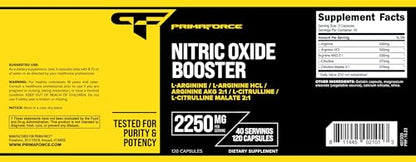 Primaforce Nitric Oxide Booster (2,250mg, 120 Capsules) - 40 Servings of Our High Potency PrimaforceBuy Supplements Australia