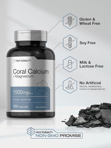 Coral Calcium 1500mg 150 Capsules | Plus Magnesium | Non-GMO, Gluten Free Supplement HorbäachBuy Supplements Australia