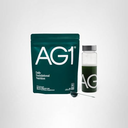 AG1 Greens Powder Supplement | Improve Gut Health | Multivitamin, Probiotic, Gluten Free, Vegan and Keto Friendly | Shaker & Scoop Included | 75 Vitamins (Athletic Greens), Classic Formula AG1Buy Supplements Australia