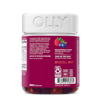 OLLY Women's Daily Multivitamin Gummy, Vitamins A, D, C, E, Biotin, Folic Acid, Adult Chewable Vitamin