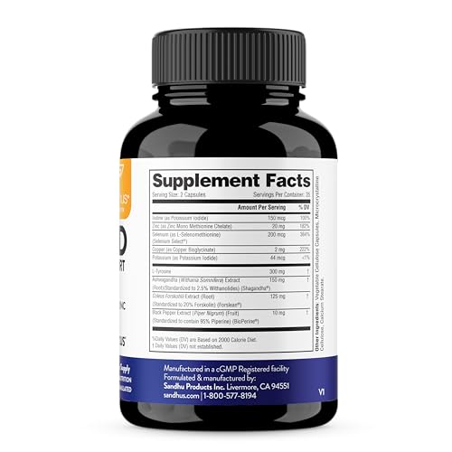 Sandhu's Thyroid Support Complex with Iodine Supplement|60 Capsules, 30 Days Supply Sandhu'sBuy Supplements Australia