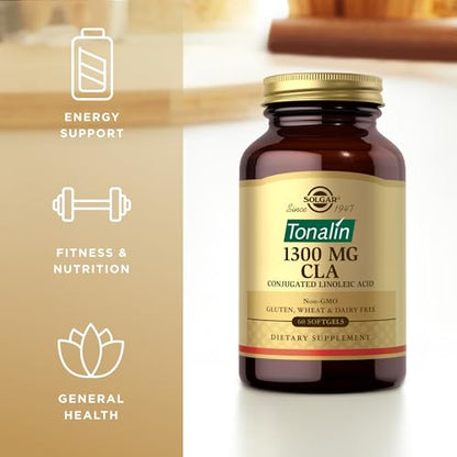 Solgar Tonalin CLA 1300 mg - 60 Softgels - Conjugated Linoleic Acid - Non-GMO, Gluten SOLGARBuy Supplements Australia