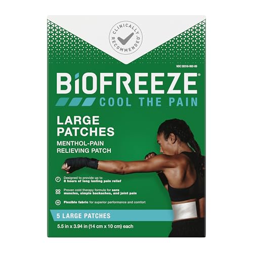 Biofreeze Menthol Pain Relieving Patches (5 Patches Per Box) Up To 8 Hours Of Pain Relief From Sore Muscles, Arthritis, Backaches, Spains, Bruises, Strains And Joint Pain (Package May Vary) BiofreezeBuy Supplements Australia