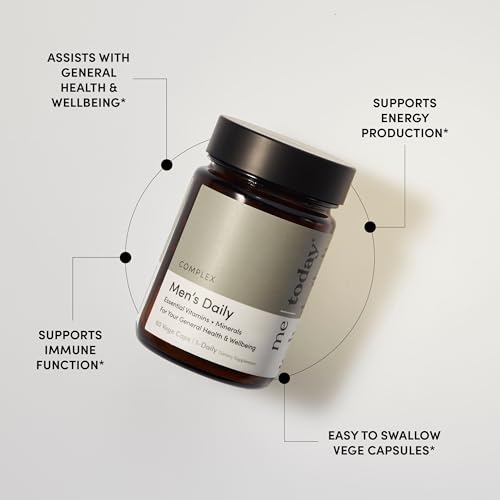 me today Multivitamin for Men, Mineral Supplements with 27 Vitamins, Minerals and Herbs, Including D, C, A, B, Biotin and Zinc, Vegetarian | General Health Supplements | 60 Capsules me todayBuy Supplements Australia