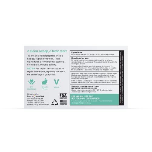 Loyal Tea Tree Oil - Suppository Melts - Supports Odor Control - Soothes Discomfort - Promotes Healthy pH LoyalBuy Supplements Australia