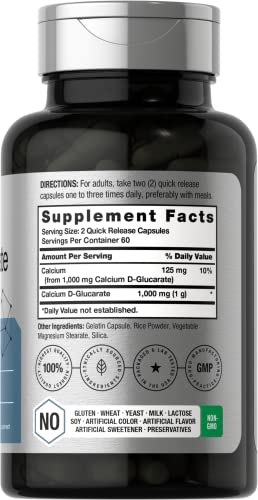 Calcium D-Glucarate 1000mg | 120 Capsules | Non-GMO, Gluten Free Supplement HorbäachBuy Supplements Australia