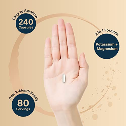 Potassium Magnesium Supplement – 200mg + | 240 Capsules Easily Absorbed Citrate NatureBellBuy Supplements Australia