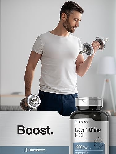 L Ornithine HCl | 1900mg | 120 Capsules | Non-GMO & Gluten Free Supplement HorbäachBuy Supplements Australia