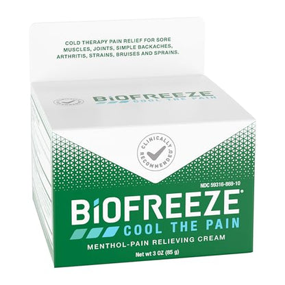 Biofreeze Pain Relief Cream for Knee, Neck, Hip, Joint, Shoulder, & Simple Backache, Arthritis Pain Reliever, Sore Muscle Relief, Cooling Menthol Pain Cream, 3 Oz BiofreezeBuy Supplements Australia