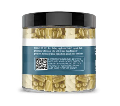 Earthborn Elements Yerba Mate Leaf 200 Capsules, Pure & Undiluted, No Additives Earthborn ElementsBuy Supplements Australia
