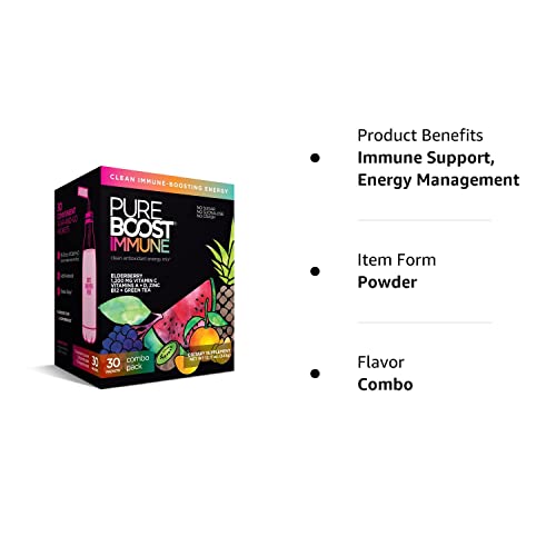 Pureboost Immune Clean Energy Drink Mix: Immunity Supplement with Elderberry PureboostBuy Supplements Australia