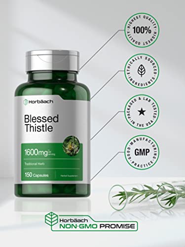 Blessed Thistle Capsules 1600 mg | 150 Count | Max Potency | Non-GMO, Gluten Free HorbäachBuy Supplements Australia