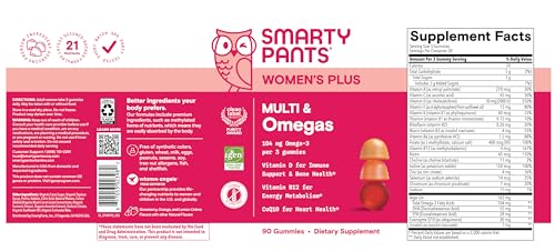 SmartyPants Women's Multivitamin Gummies - Improved Formula: Omega 3 (DHA/EPA), Methylfolate, CoQ10, Vitamin D3, C, Vitamin B12, B6, A, K & Zinc SmartyPantsBuy Supplements Australia