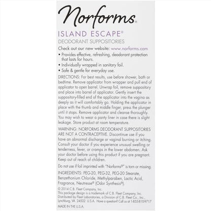 Norforms Feminine Deodorant Suppositories, Long Lasting Odor Control, Tropical Splash Scent NorformsBuy Supplements Australia