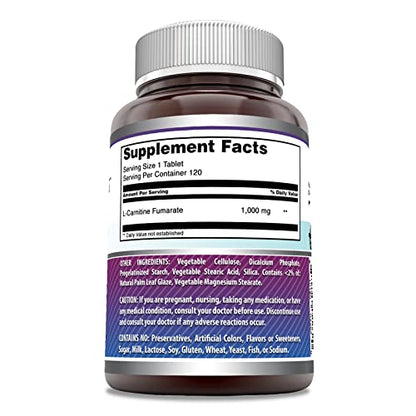 Amazing Formulas L-Carnitine Fumarate 1000Mg 120 Tablets Supplement | Amino Acid Amazing NutritionBuy Supplements Australia