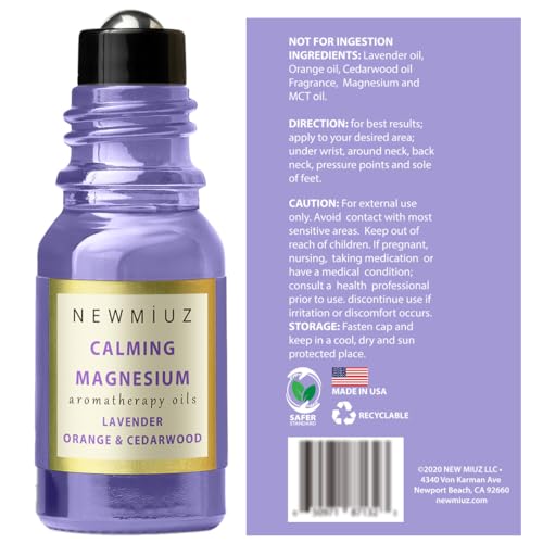 Calm Magnesium Roller Lavender Orange Cedarwood Essential Oil Roll On Calming Aromatherapy Self Care New MiuzBuy Supplements Australia