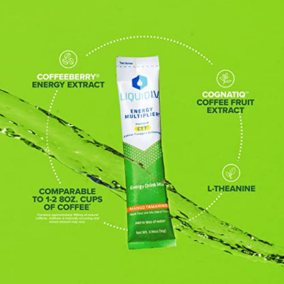 Liquid I.V. Hydration + Energy Multiplier - Mango Tamarind - Hydration Powder Packets Liquid I.V.Buy Supplements Australia