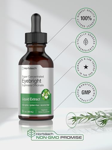 Eyebright Herb Supplement | 2 fl oz | Alcohol Free Drops | Super Concentrated Liquid HorbäachBuy Supplements Australia