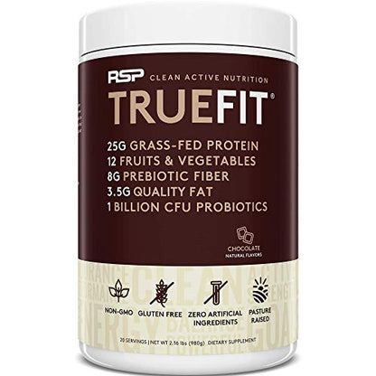 RSP NUTRITION AminoLean Pre Workout Energy (Fruit Punch 30 Servings) with TrueFit Protein Powder (Chocolate 2 LB)
