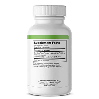 Graminex PollenAid Prostate Supplement: All Natural Prostate Support for Bladder Control & Urinary Tract Health, Rye Pollen Extract Made in USA, 90 Tablets (Pack of 2) GraminexBuy Supplements Australia