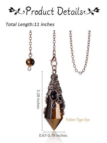 PESOENTH Crystal Pendulum Dowsing Divination Scrying Pendulum with Bronze Wrap Tiger Eye Healing PESOENTHBuy Supplements Australia