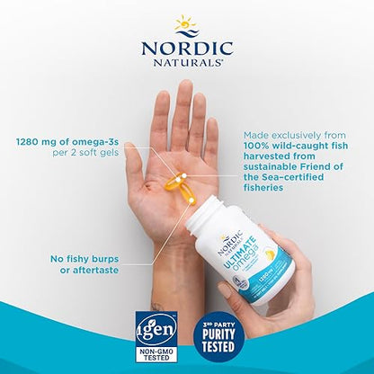 Nordic Naturals Ultimate Omega, Lemon Flavor - 60 Soft Gels - 1280 mg Omega-3 Nordic NaturalsBuy Supplements Australia