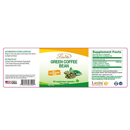 Lovita High-Potency Green Coffee Extract: 1600mg Equivalent, 50% Chlorogenic Acid LovitaBuy Supplements Australia
