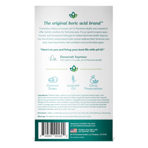 pH-D Feminine Health - Boric Acid Foam Wash - pH-Balanced, Paraben-Free, and Plant-based pH-D Feminine Health SupportBuy Supplements Australia
