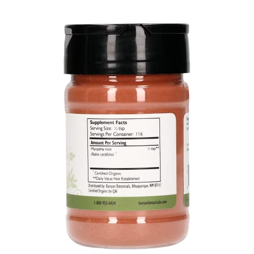 Banyan Botanicals Manjistha Powder, Spice Jar - USDA Organic - Rubia cordifolia - Cleanses Banyan BotanicalsBuy Supplements Australia