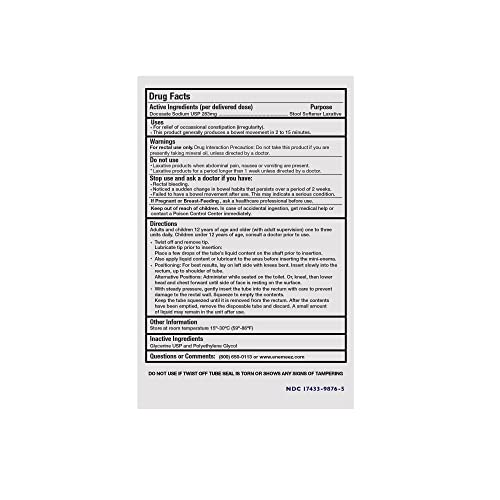 Docusol Docusate Sodium Mini Enema ml, Clear, 0.84 Fl Oz EnemeezBuy Supplements Australia