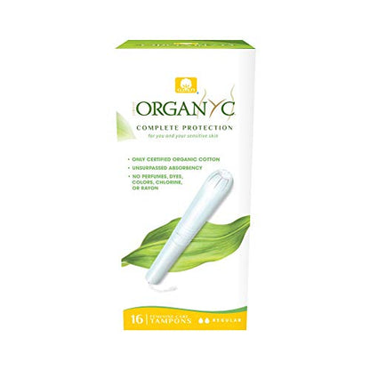 ORGANYC Hypoallergenic 100% Organic Cotton Internal Tampons with Applicator, REGULAR, 16-count OrganycBuy Supplements Australia
