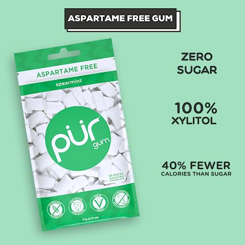 PUR Gum | Aspartame Free Chewing Gum | 100% Xylitol | Natural Spearmint Flavored Gum PURBuy Supplements Australia