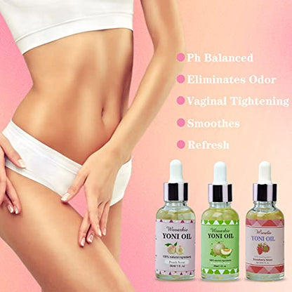 Yoni Oil for Women Set Of 3, 100% Natural Feminine Oil Intimate Deodorant for Women, Eliminates Odor WovarkieBuy Supplements Australia