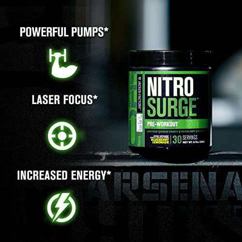 Jacked Factory Nitrosurge Pre Workout, N.O. XT Nitric Oxide Supplement & Build-XT Daily Muscle Builder Bundle