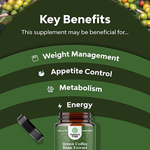 Pure Green Coffee Bean Extract Supplement – Best for Weight Loss Appetite Suppressant Natures CraftBuy Supplements Australia