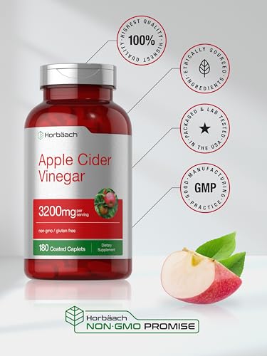 Apple Cider Vinegar Tablets 3200mg | 180 Pills | Vegetarian, Non-GMO & Gluten Free Supplement HorbäachBuy Supplements Australia