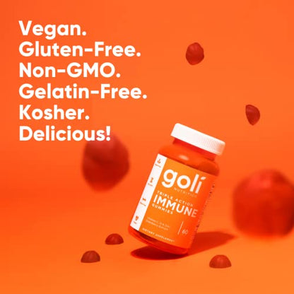 Goli Immune Vitamin Gummy - 60 Count - Elderberry, Vitamin C, D & Zinc, Vegan, Non-GMO GoliBuy Supplements Australia