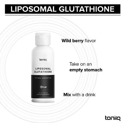 Lab Tested Ultra Bioavailable Liposomal Glutathione - 4 fl. oz Mixable Wild Berry Natural ToniiqBuy Supplements Australia