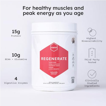 MEND Regenerate, Post Workout Recovery, Immune Support, and Sports Nutrition Supplement for Men and Women - Natural, Gluten Free, and Non-GMO - Cocoa Protein Powder, 20 Servings MENDBuy Supplements Australia