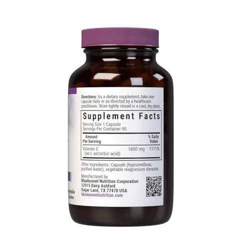 Bluebonnet Nutrition Vitamin C 1000 mg Vegetable Capsules, Ascorbic Acid, For Immune Health & Skin Health, Vegan, Vegetarian BlueBonnetBuy Supplements Australia