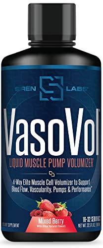 Siren Labs Vaso-VOL Liquid Muscle Pump Volumizer with Agmatine Sulfate - Pre Workout