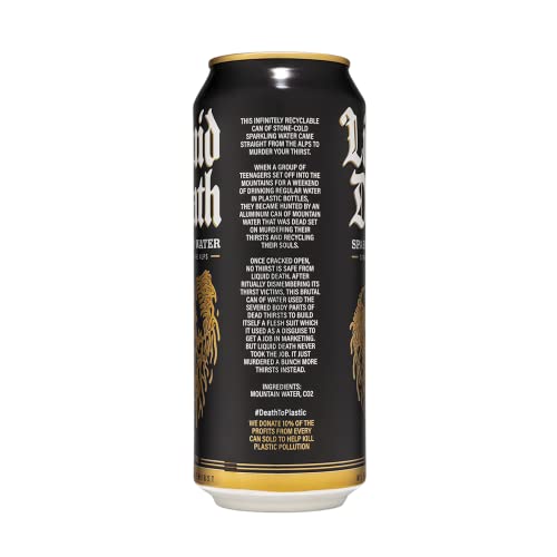 Liquid Death Sparkling Mountain Water, 16.9 oz Tallboys (18-Pack) Liquid DeathBuy Supplements Australia