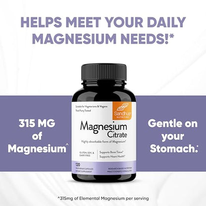 Sandhu's Magnesium Citrate Highly Absorbable Gluten, Soy Diary Free No Fillers Sandhu'sBuy Supplements Australia