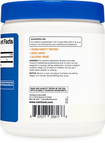 Nutricost Pure L-Citrulline (Base) Powder 250 Grams NutricostBuy Supplements Australia