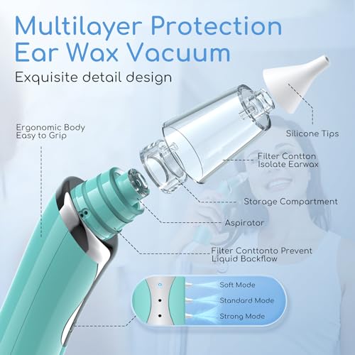 Ear Vacuum Wax Remover, Ear Wax Removal with 8 Pcs Ear Pick, Ear Wax GirugBuy Supplements Australia