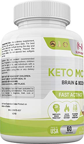 Slim Heat Keto MCT Oil Capsules with C8 & C10 - Fast Acting Ketosis Brain & Body Fuel Slim HeatBuy Supplements Australia