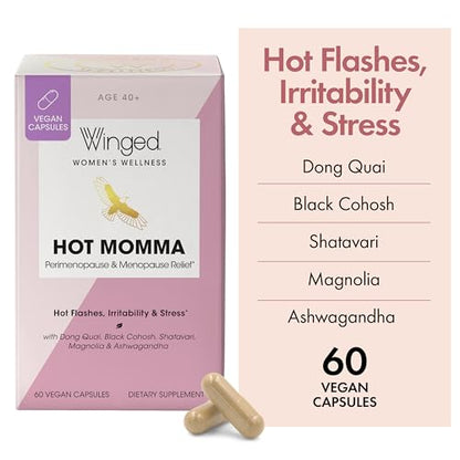 Winged Wellness Hot Momma, Perimenopause & Menopause Supplement - Vegan Menopause Winged WellnessBuy Supplements Australia